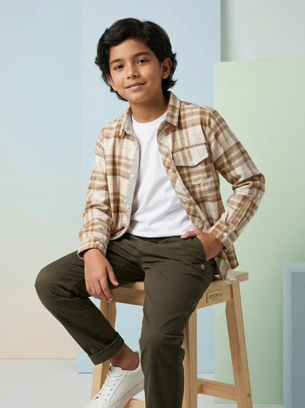 Camisa Manga Larga a Cuadros para Niño 🌲 - Ropa para bebé y niños en Paquita Sport Colombia