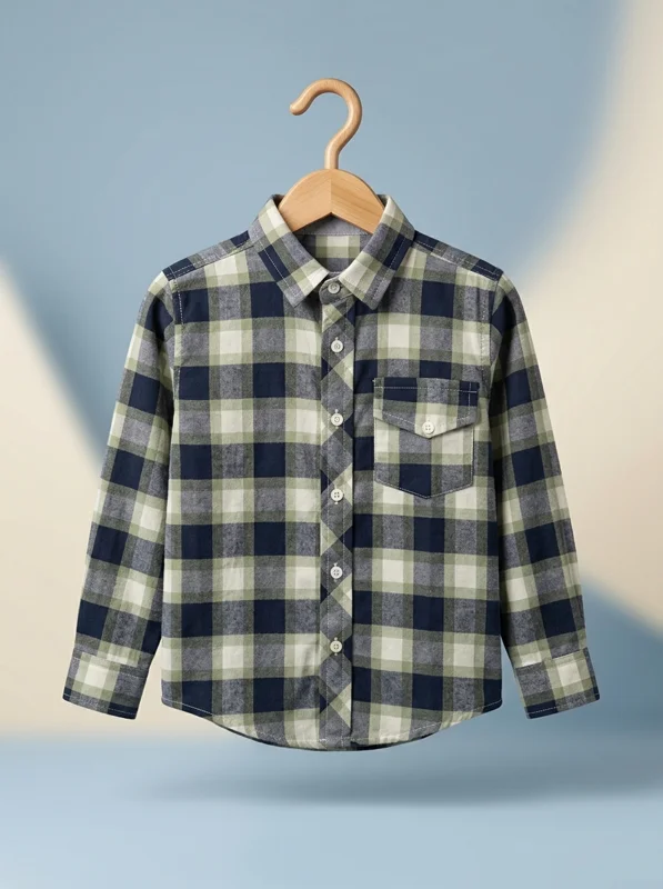 Camisa Manga Larga a Cuadros para Niño 🌲 - Ropa para bebé y niños en Paquita Sport Colombia