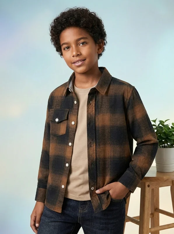 Camisa Manga larga a Cuadros para Niño 🌲 - Ropa para bebé y niños en Paquita Sport Colombia