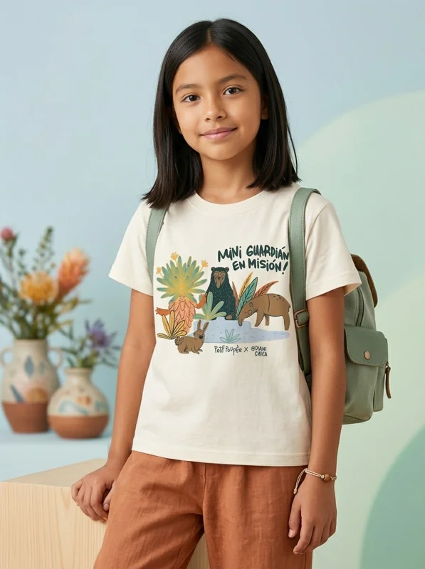 Camiseta para Niña Blanco Marfil 🌿 - Ropa para bebé y niños en Paquita Sport Colombia