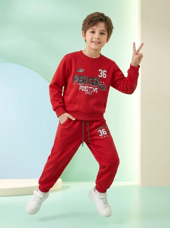 Conjunto Sudadera Roja para Niño⚡ - Ropa para bebé y niños en Paquita Sport Colombia
