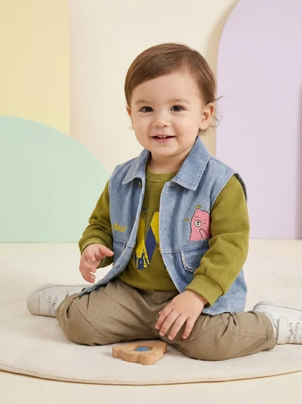 Conjunto 3 Piezas Chaleco Bebé Niño 🦖 - Ropa para bebé y niños en Paquita Sport Colombia