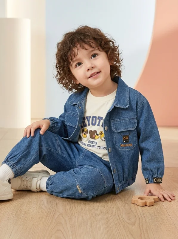 Conjunto 3 Piezas Denim Bebé Niño 🧸 - Ropa para bebé y niños en Paquita Sport Colombia