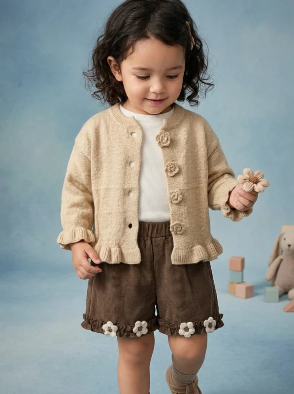 Conjunto 3 Piezas Hilo Bebé Niña🌹 - Ropa para bebé y niños en Paquita Sport Colombia