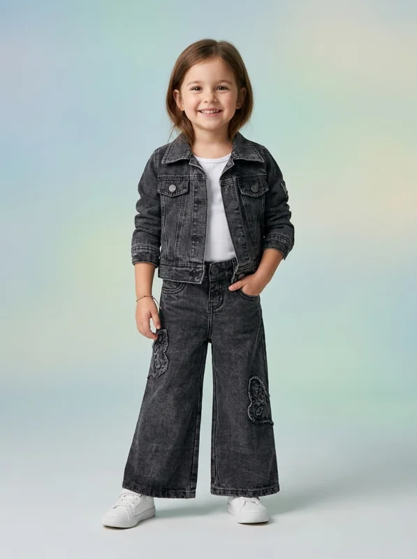 Conjunto 3 Piezas Denim Negro- Niña - Ropa para bebé y niños en Paquita Sport Colombia