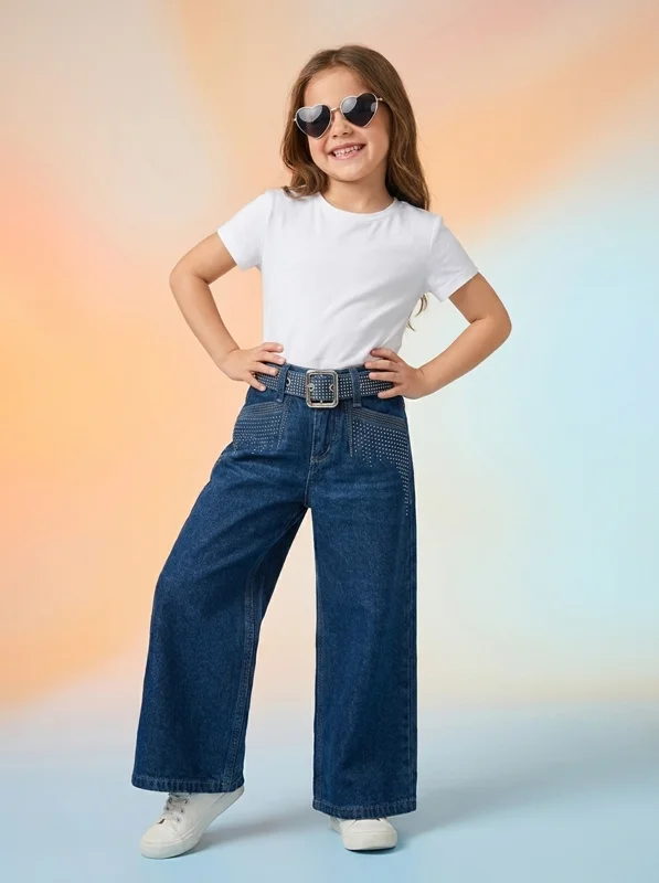 Jean perlas bota recta para Niña 👖 - Ropa para bebé y niños en Paquita Sport Colombia