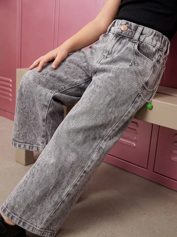 Jean Wide Leg Gris - Niña