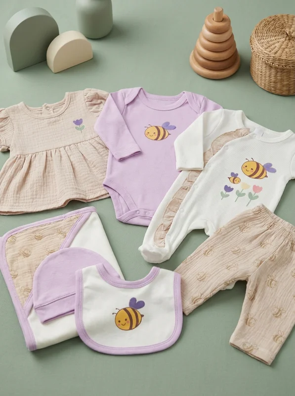 Set Primera Muda - 7 Piezas  | Niña - Ropa para bebé y niños en Paquita Sport Colombia