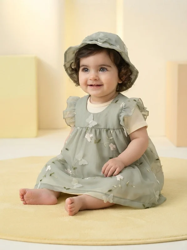 Vestido Floral + Sombrero | Bebé Niña - Ropa para bebé y niños en Paquita Sport Colombia