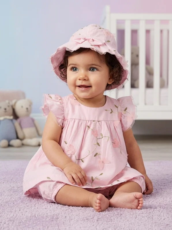 Vestido Floral + Sombrero | Bebé Niña - Ropa para bebé y niños en Paquita Sport Colombia